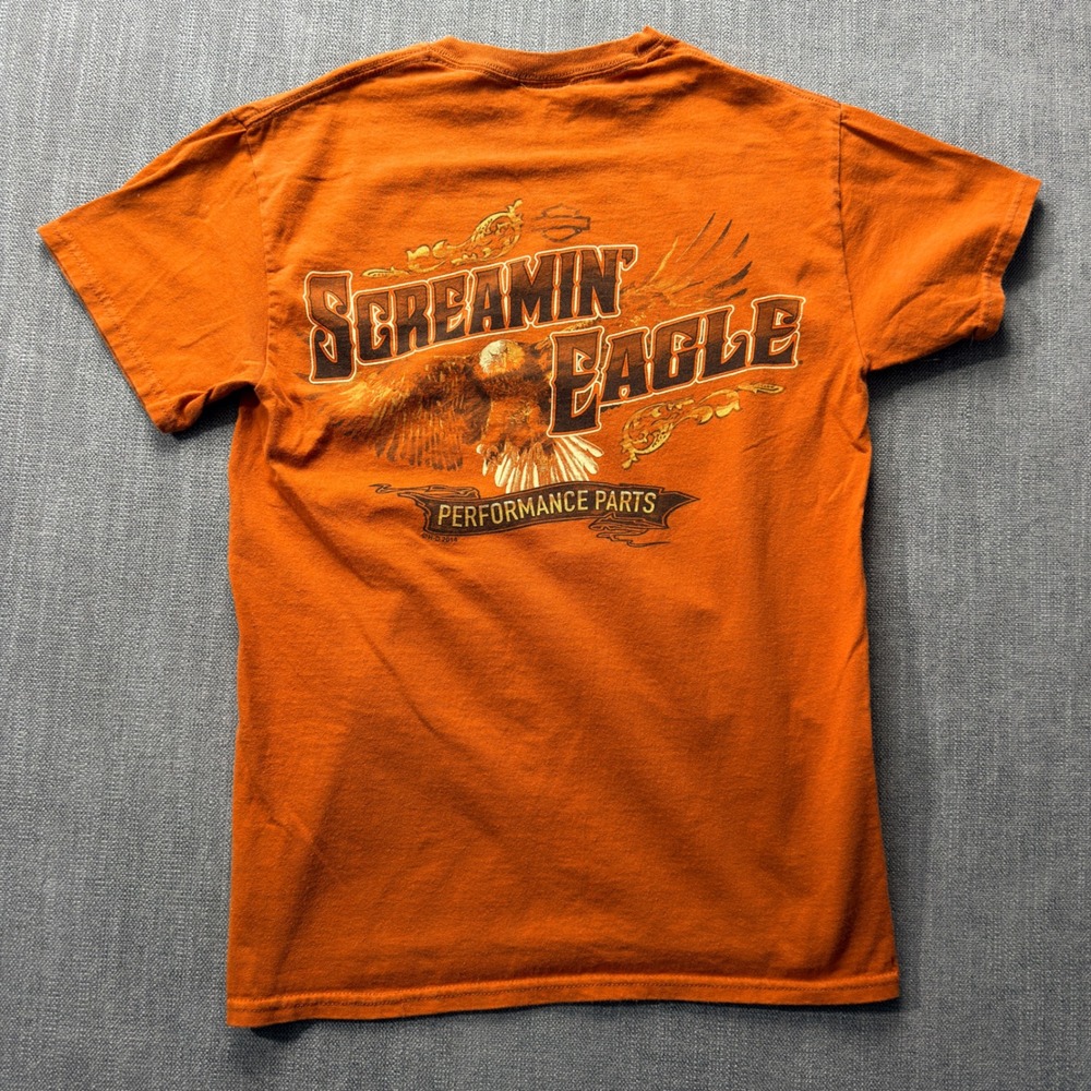 Harley Davidson Screamin Eagle Performance Parts Orange T Shirt Men's Small  Tee